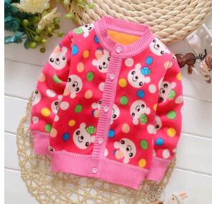 Infant  Girls Cardigan Round collar Sweaters