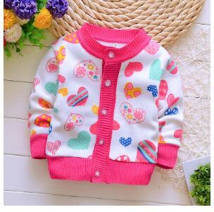 Infant  Girls Cardigan Round collar Sweaters