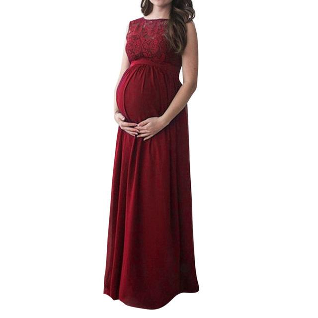 O Neck Hollow Out Maxi pregnancy dresses
