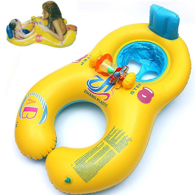 Inflatable swimming neck ring mother and child