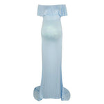 Collar Off Shoulder Sleeveless Maxi Long Maternity Dress