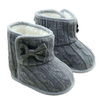 Knit Bowknot Faux Fleece Snow Boot