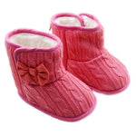 Knit Bowknot Faux Fleece Snow Boot