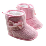 Knit Bowknot Faux Fleece Snow Boot