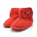Knit Bowknot Faux Fleece Snow Boot