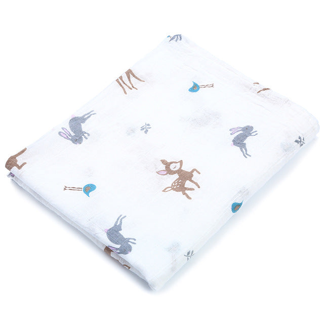 100% Cotton Baby Swaddles Soft Blankets