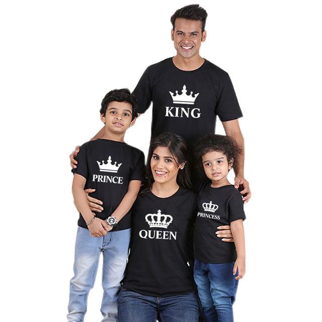 Father mother daughter son crown tshirt