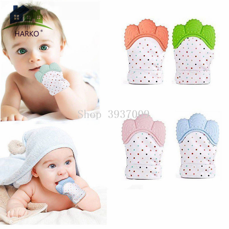Baby Silicone Teething Mitten Glove