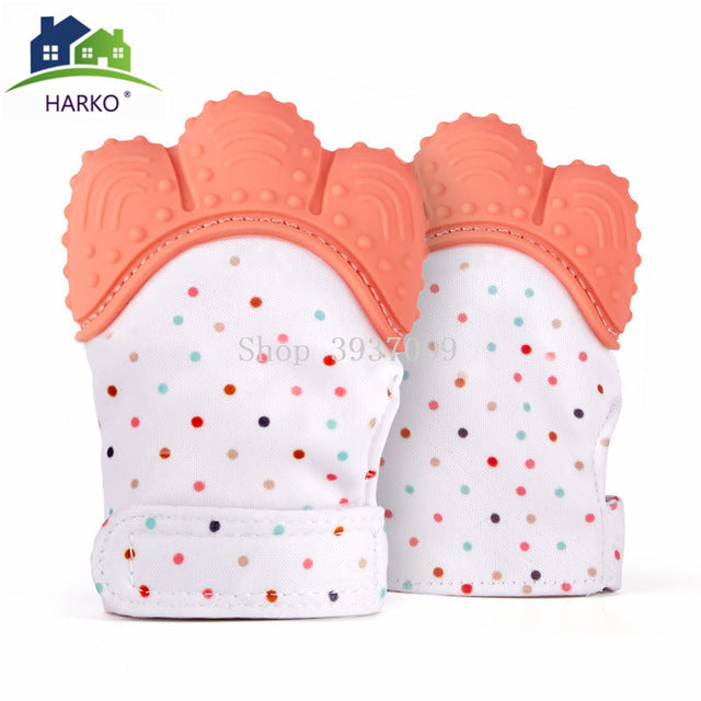 Baby Silicone Teething Mitten Glove