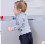 Long fleece collar render cotton stripe jacket